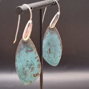 Robert Lee Morris‎ RLM Studio Vintage Hammered Copper Dangle Modernist Earrings